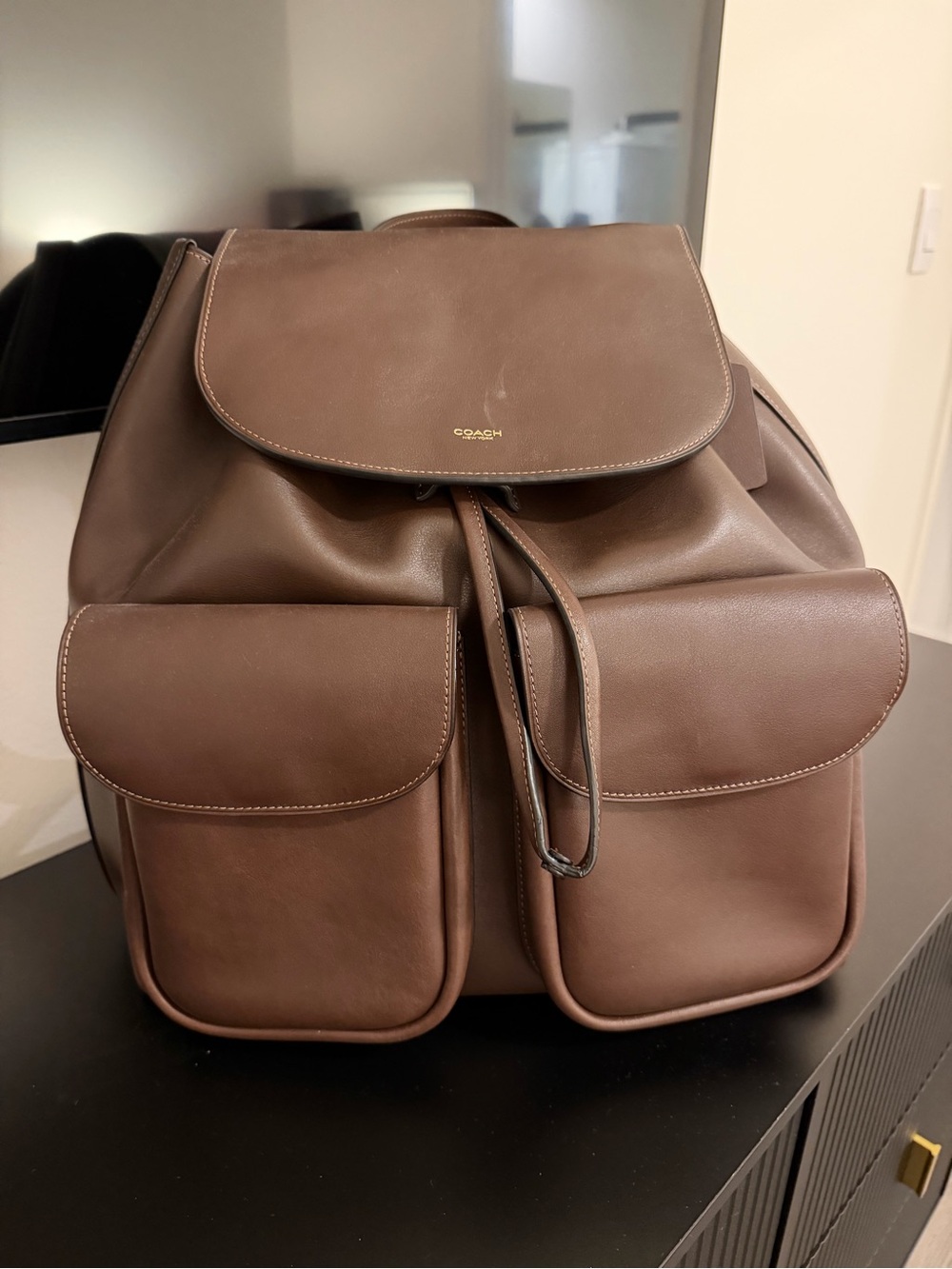 Coach Brown Leather Backpack